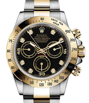 116523 Black set with diamonds USED Rolex Cosmograph Daytona