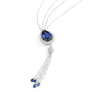 White gold earrings diamonds, sapphires, tanzanite Verdi Gioielli Blues