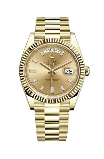 228238 Champagne-colour set with diamonds Rolex Day-Date 40