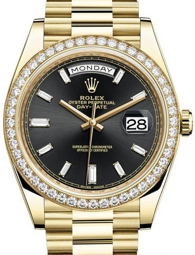 228348RBR Black set with diamonds Rolex Day-Date 40