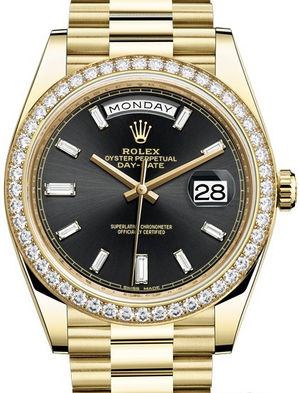228348RBR Black set with diamonds Rolex Day-Date 40