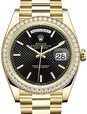 228348RBR Black, diagonal motif Rolex Day-Date 40