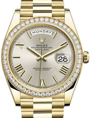 228348RBR Silver Roman Rolex Day-Date 40