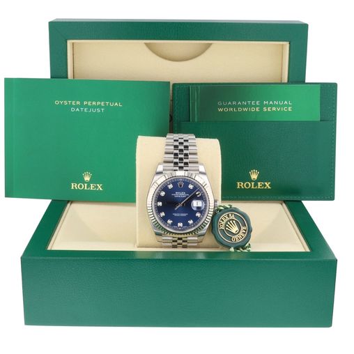 126334 Blue set with diamonds USED Rolex Datejust 41