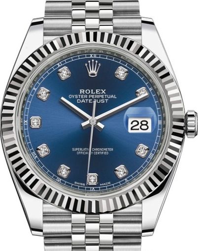 126334 Blue set with diamonds USED Rolex Datejust 41