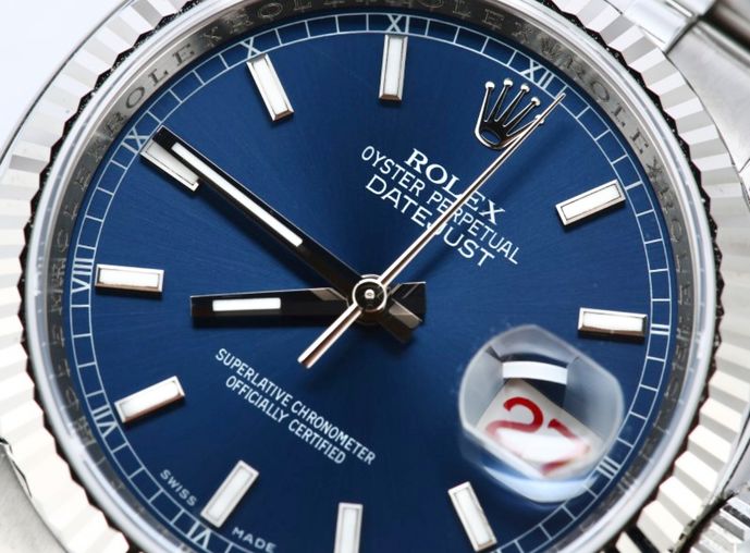 116234 Blue dial stick hour markers USED Rolex Datejust 36
