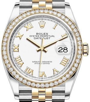 126283RBR White Roman numeral Rolex Datejust 36