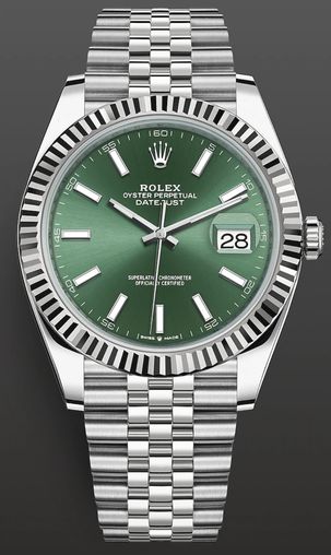126334-0028 mint green Rolex Datejust 41