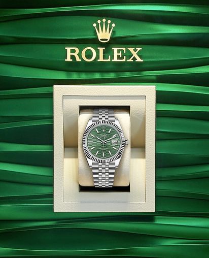 126334-0030 Mint green fluted motif Rolex Datejust 41
