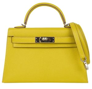 Bag Lime Chevre Leather Palladium Hardware Hermès Bags