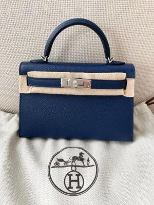 Bag Blue Epsom Palladium Hardwere Hermès Bags
