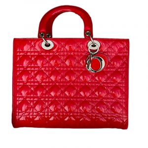 Red Cannage Quilted Patent Leather Dior