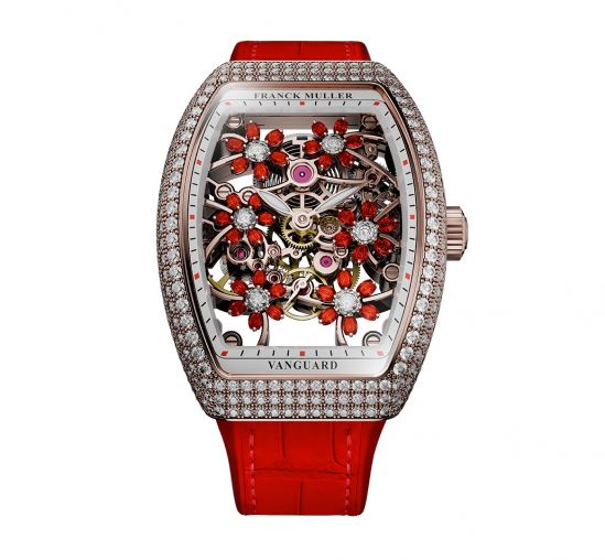 V 32 S6 SQT CURVEX CUT FLOWER RU D Franck Muller Vanguard Lady Automatic