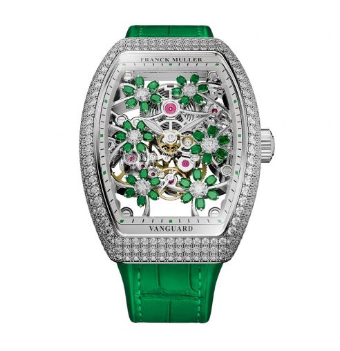 V 32 S6 SQT CURVEX CUT FLOWER EM D Franck Muller Vanguard Lady Automatic