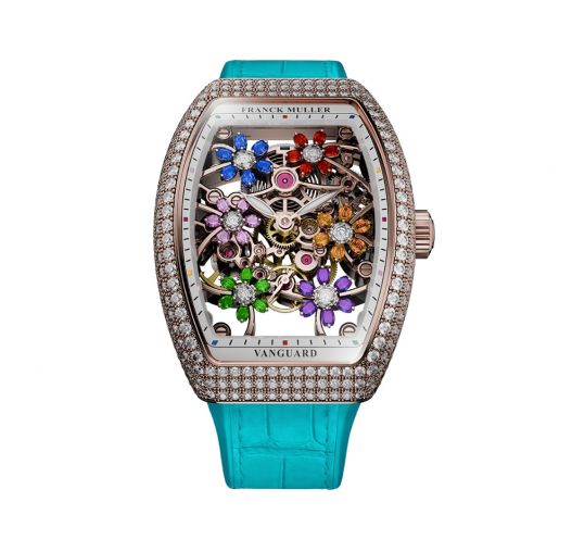 V 32 S6 SQT CURVEX CUT FLOWER COL D Franck Muller Vanguard Lady Automatic