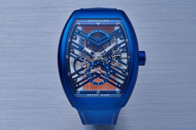 V 41 S6 SQT BXT (ACBR) Blue Franck Muller Vanguard Skeleton