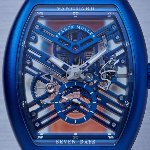 V 41 S6 SQT BXT (ACBR) Blue Franck Muller Vanguard Skeleton