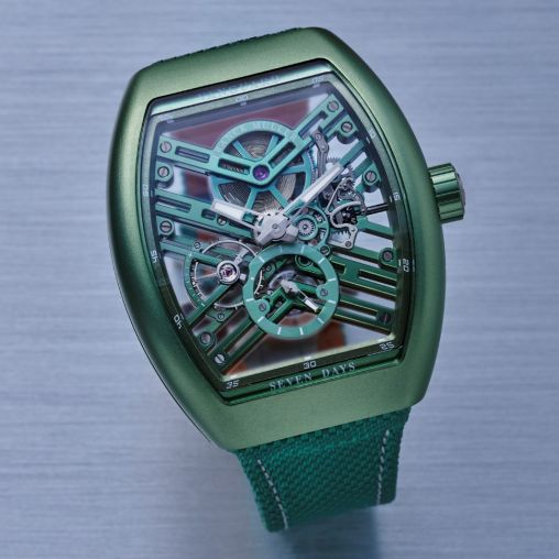 V 41 S6 SQT BXT (ACBR) Green Franck Muller Vanguard Skeleton