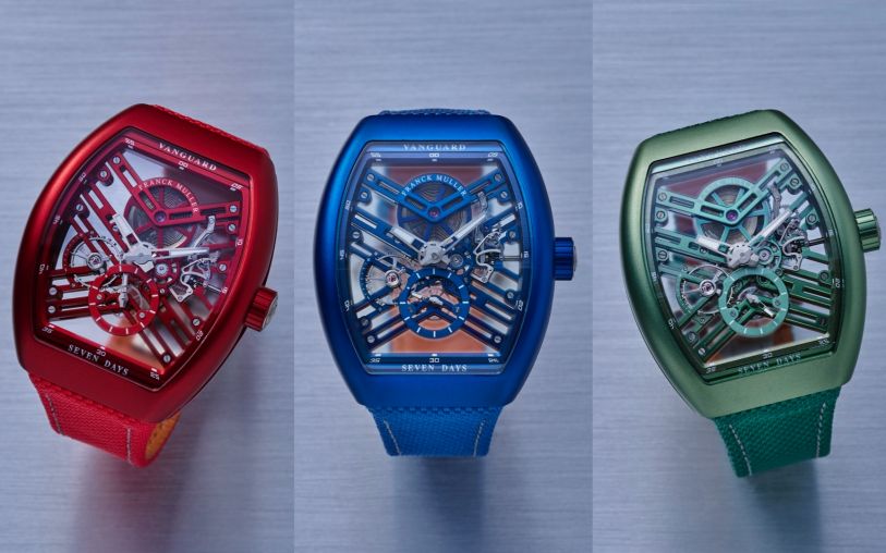 V 41 S6 SQT BXT (ACBR) Rose Franck Muller Vanguard Skeleton