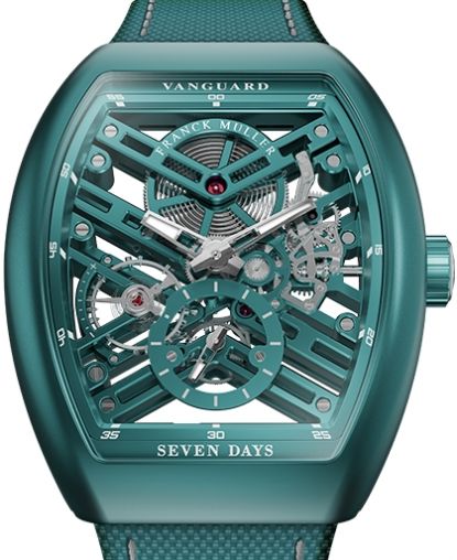 V 41 S6 SQT BXT (ACBR) Turquoise Franck Muller Vanguard Skeleton