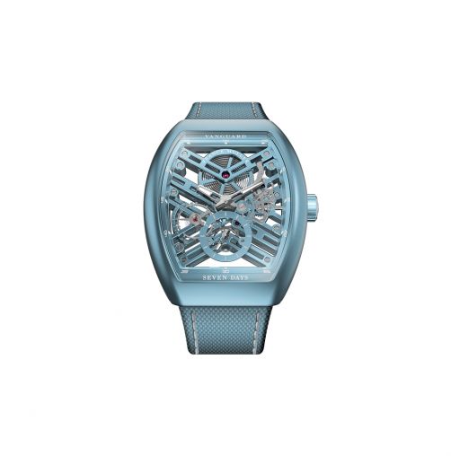 V 41 S6 SQT BXT (ACBR) Light Blue Franck Muller Vanguard Skeleton