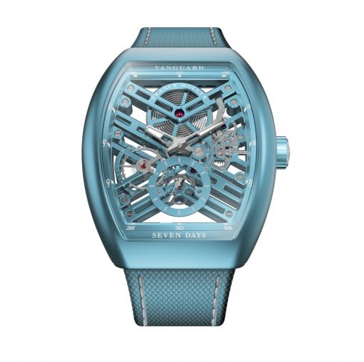 V 41 S6 SQT BXT (ACBR) Light Blue Franck Muller Vanguard Skeleton
