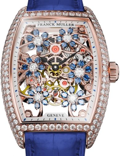 2850 S6 SQT CURVEX CUT FLOWER BL D Franck Muller Cintree Curvex