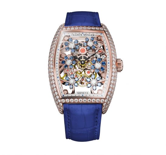 2850 S6 SQT CURVEX CUT FLOWER BL D Franck Muller Cintree Curvex