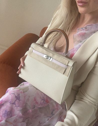 Craie/Mauve Pale/Gold Palladium Hardware Hermès Bag