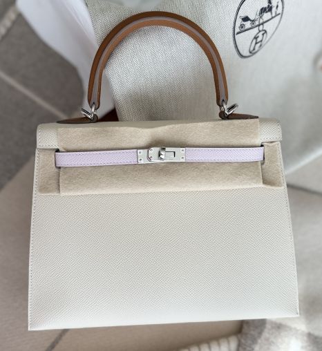 Craie/Mauve Pale/Gold Palladium Hardware Hermès Bag