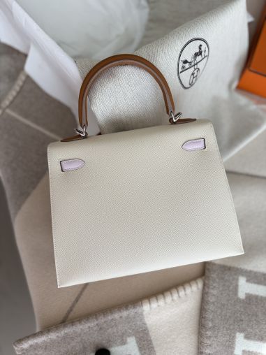 Craie/Mauve Pale/Gold Palladium Hardware Hermès Bag