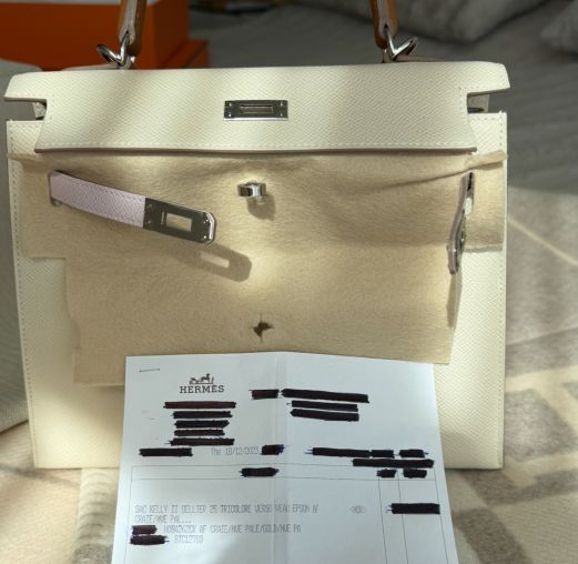 Craie/Mauve Pale/Gold Palladium Hardware Hermès Bag