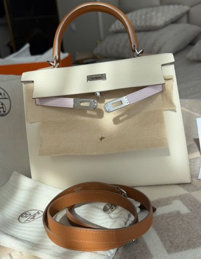 Craie/Mauve Pale/Gold Palladium Hardware Hermès Bag